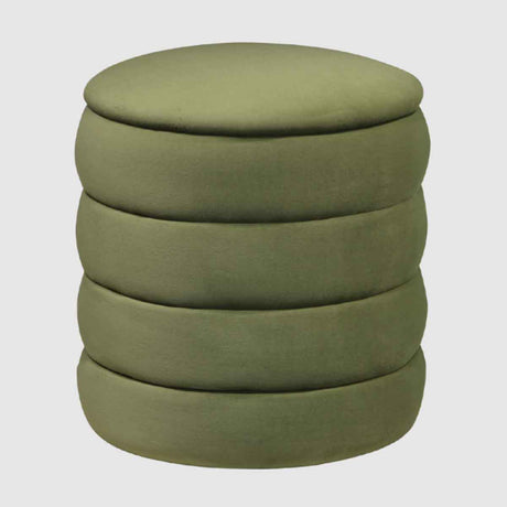 Velvet Stool 44cm Wide Round - Ripple
