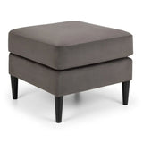 Velvet Stool With Black Legs - Hayward