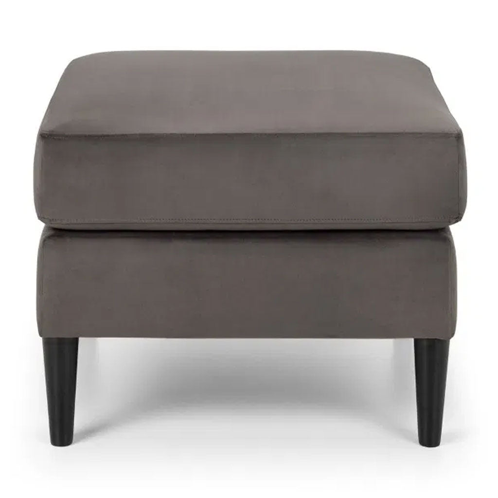 Velvet Stool With Black Legs - Hayward