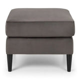 Velvet Stool With Black Legs - Hayward