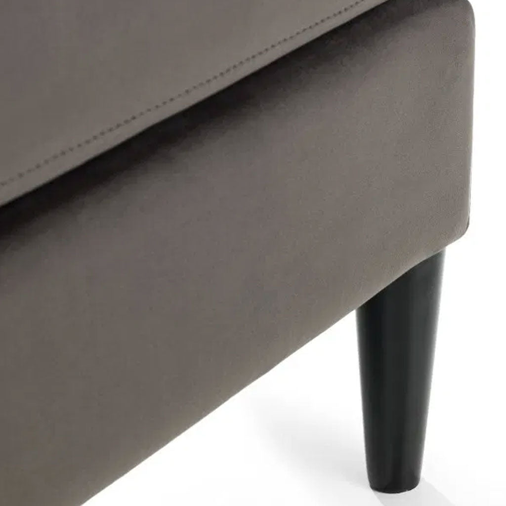 Velvet Stool With Black Legs - Hayward