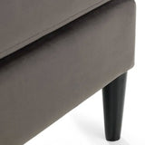 Velvet Stool With Black Legs - Hayward