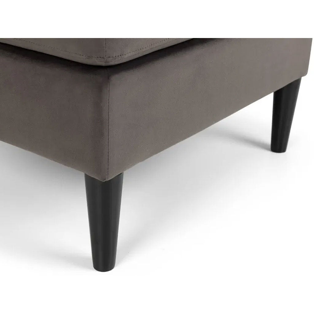 Velvet Stool With Black Legs - Hayward