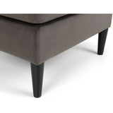 Velvet Stool With Black Legs - Hayward