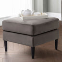 Velvet Stool With Black Legs - Hayward