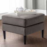 Velvet Stool With Black Legs - Hayward