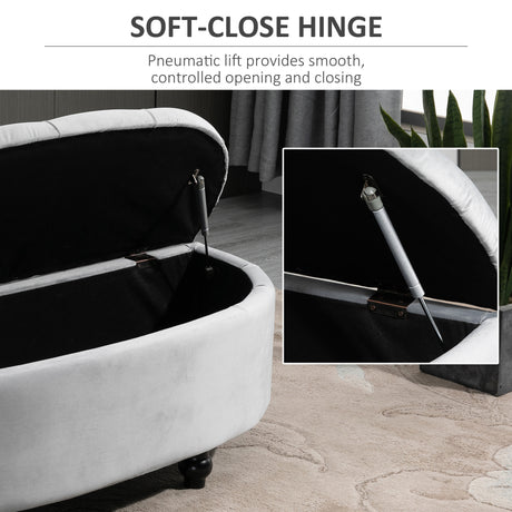 Velvet Storage Ottoman 120cm Wide Half Circle - Velmora