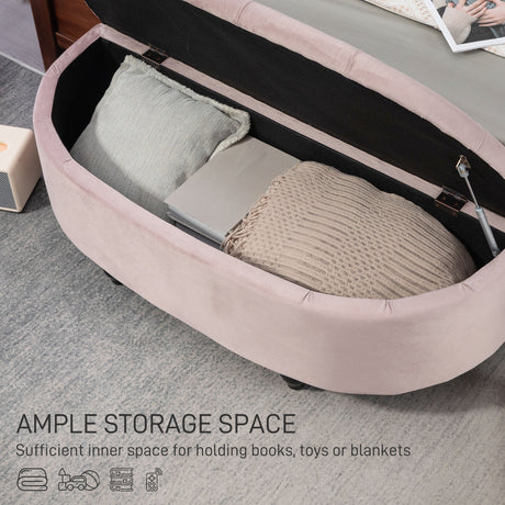 Velvet Storage Ottoman 120cm Wide Half Circle - Velmora