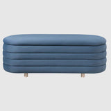 Velvet Storage Ottoman 124cm Wide - Ripple