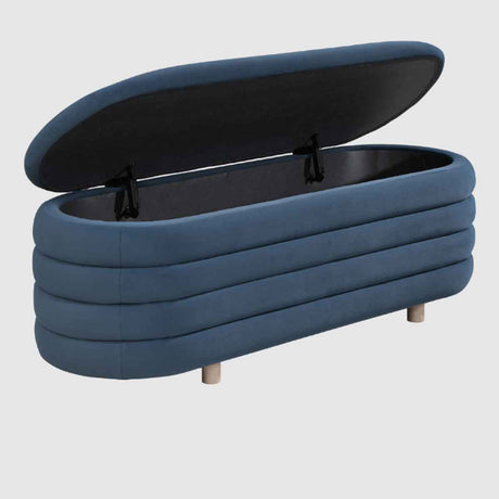 Velvet Storage Ottoman 124cm Wide - Ripple