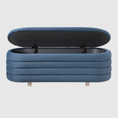 Velvet Storage Ottoman 124cm Wide - Ripple