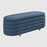 Velvet Storage Ottoman 124cm Wide - Ripple