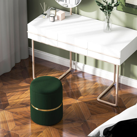 Velvet Storage Ottoman 36cm Wide Round - Velmora
