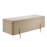 Velvet Storage Ottoman - Lola