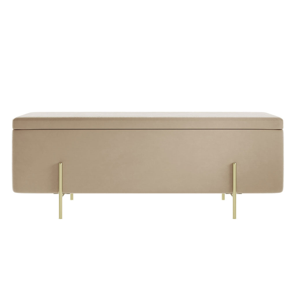 Velvet Storage Ottoman - Lola