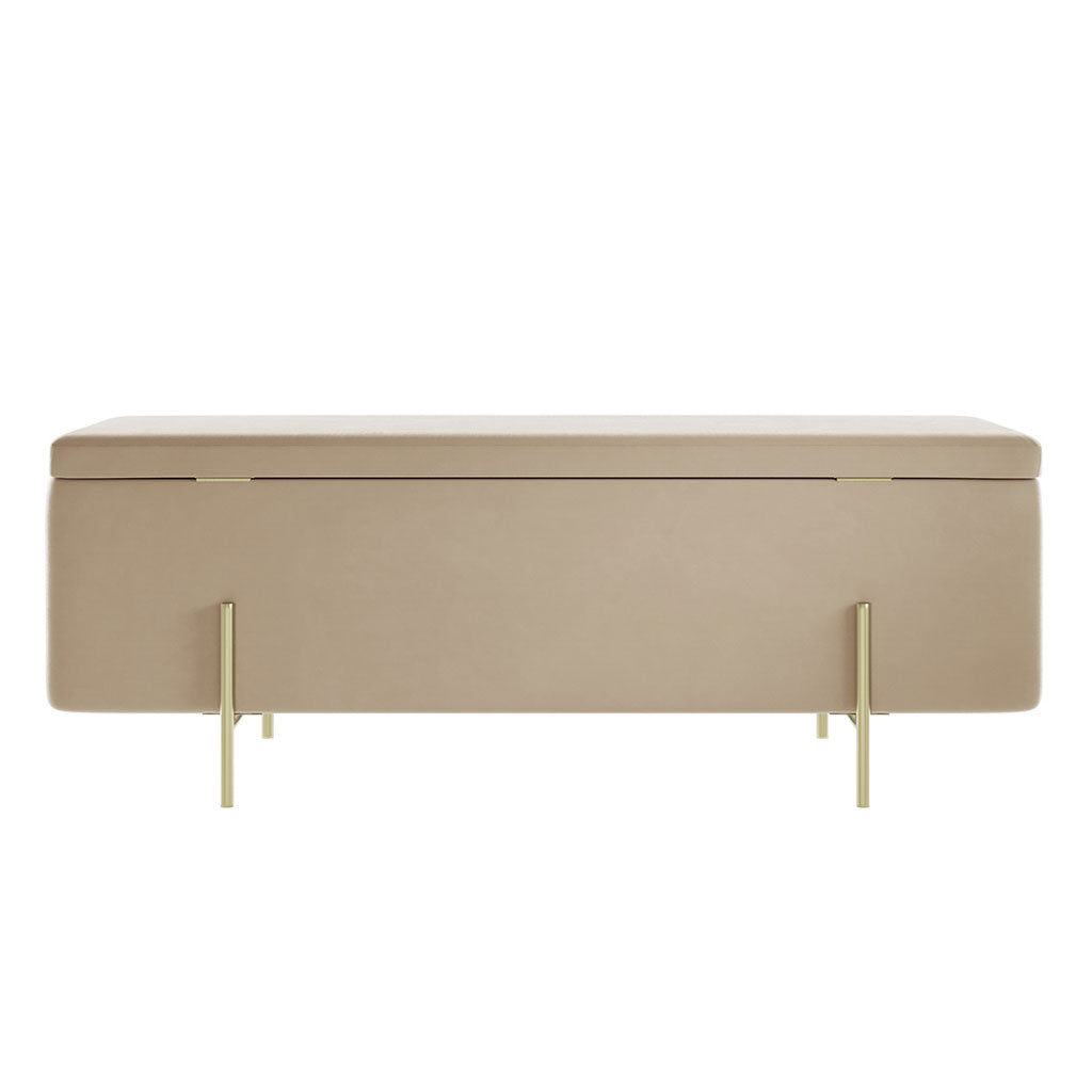 Velvet Storage Ottoman - Lola