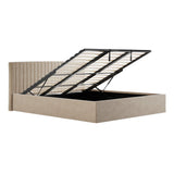 Velvet Super King Size Ottoman Storage Bed - Berlin