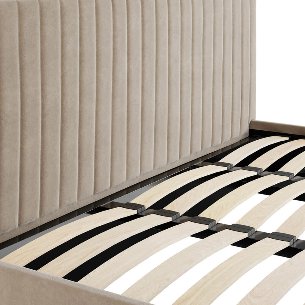 Velvet Super King Size Ottoman Storage Bed - Berlin