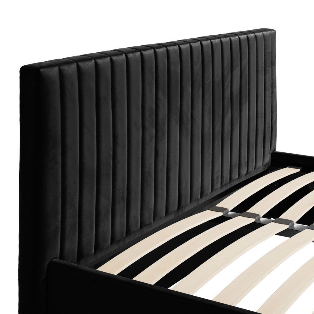 Velvet Super King Size Ottoman Storage Bed - Berlin