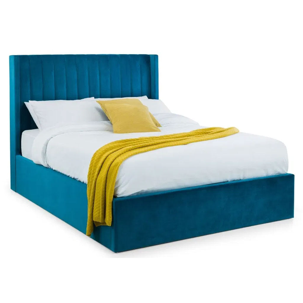 Velvet Super King Size Ottoman Storage Bed - Langham