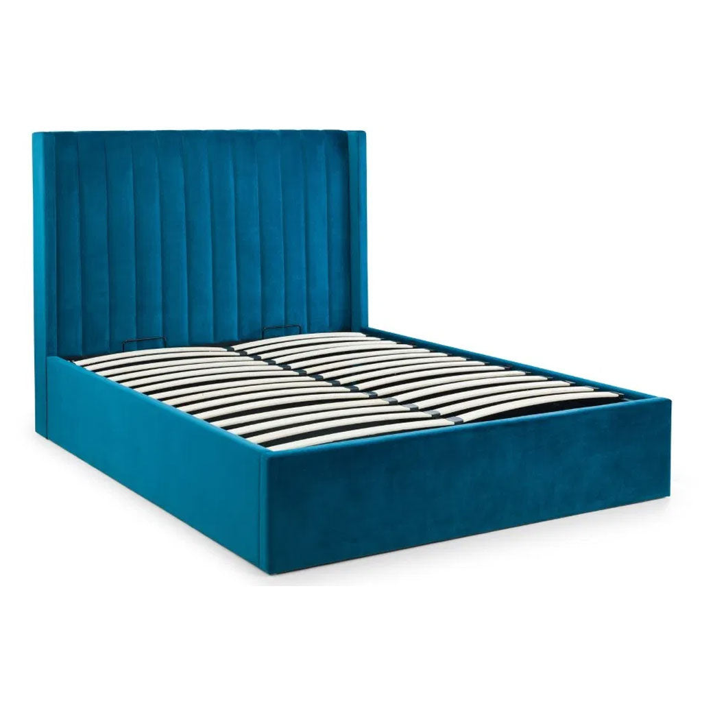 Velvet Super King Size Ottoman Storage Bed - Langham