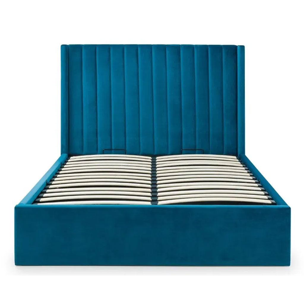 Velvet Super King Size Ottoman Storage Bed - Langham