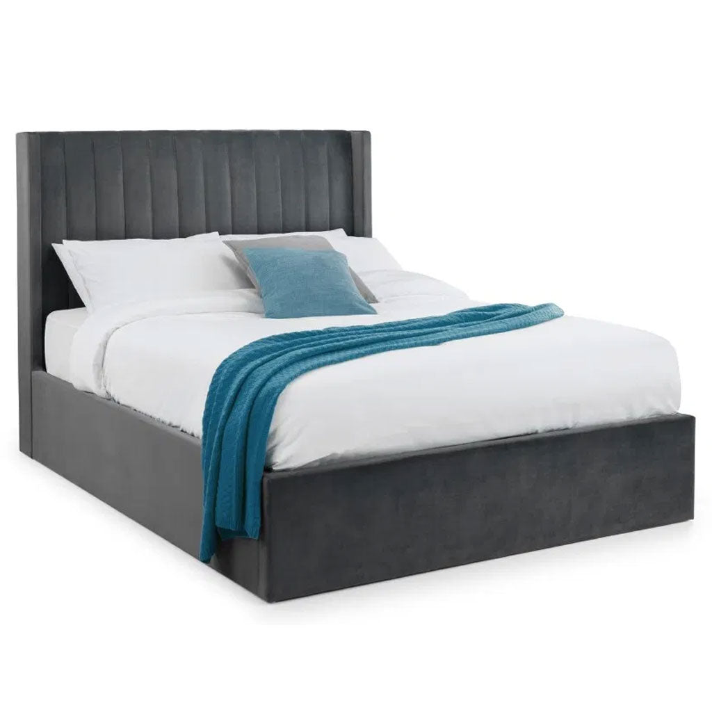 Velvet Super King Size Ottoman Storage Bed - Langham