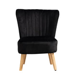 Velvet Tub Chair 60cm Wide With Wooden Legs - Kensington Home