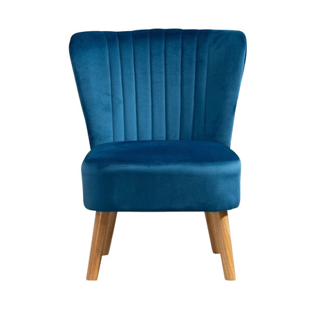 Velvet Tub Chair 60cm Wide With Wooden Legs - Kensington Home