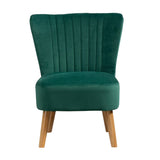 Velvet Tub Chair 60cm Wide With Wooden Legs - Kensington Home