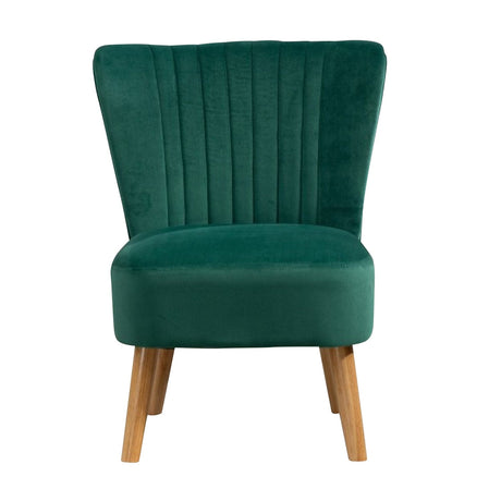 Velvet Tub Chair 60cm Wide With Wooden Legs - Kensington Home