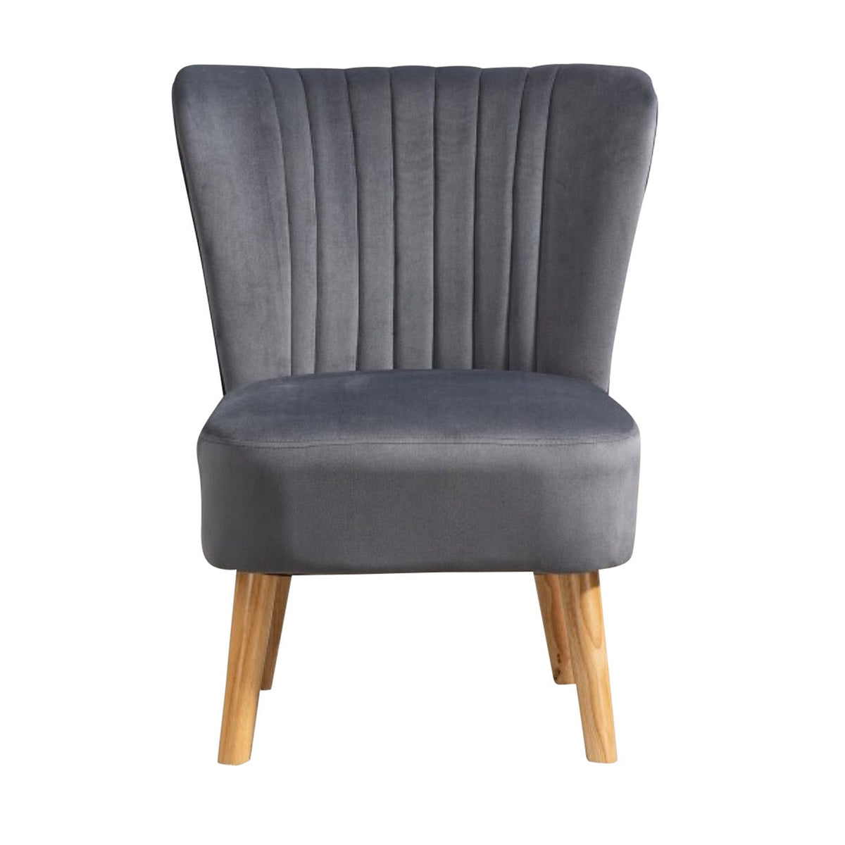 Velvet Tub Chair 60cm Wide With Wooden Legs - Kensington Home
