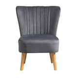 Velvet Tub Chair 60cm Wide With Wooden Legs - Kensington Home