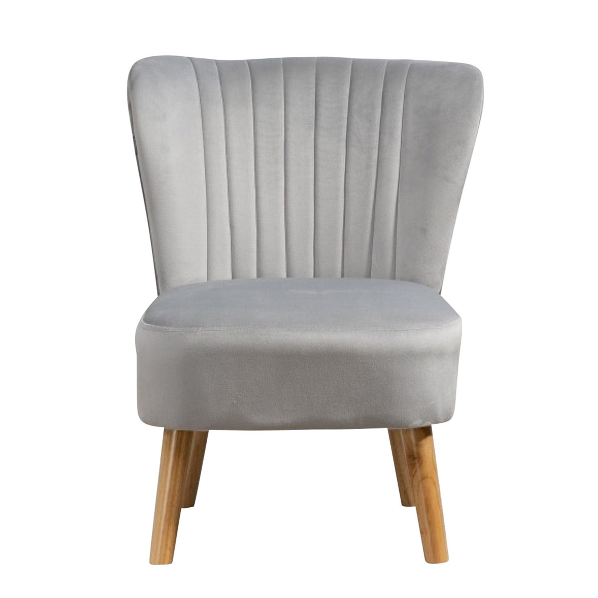 Velvet Tub Chair 60cm Wide With Wooden Legs - Kensington Home
