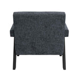 Velvet Tweed Armchair With Wood Frame - Abel