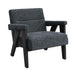 Velvet Tweed Armchair With Wood Frame - Abel