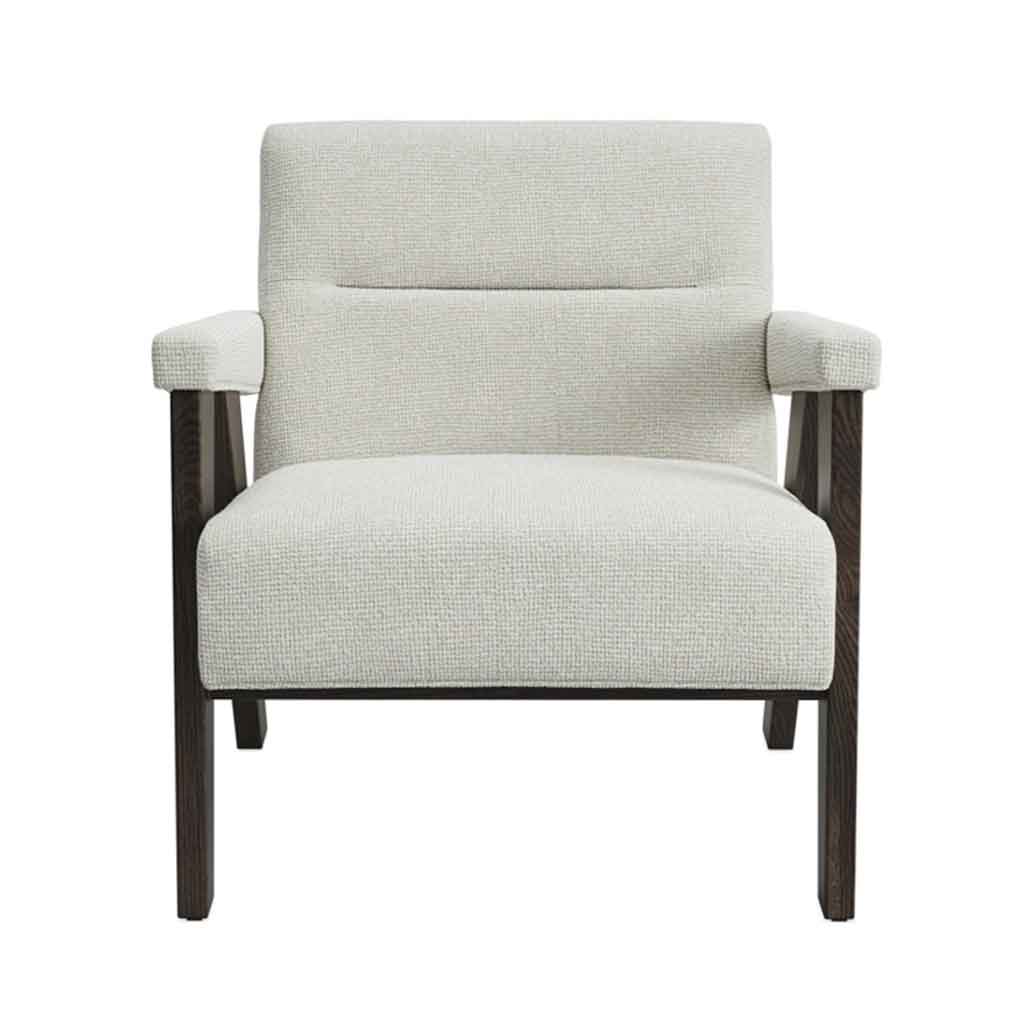 Velvet Tweed Armchair With Wood Frame - Abel