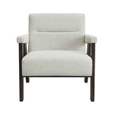 Velvet Tweed Armchair With Wood Frame - Abel