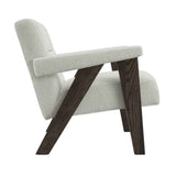Velvet Tweed Armchair With Wood Frame - Abel
