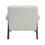 Velvet Tweed Armchair With Wood Frame - Abel