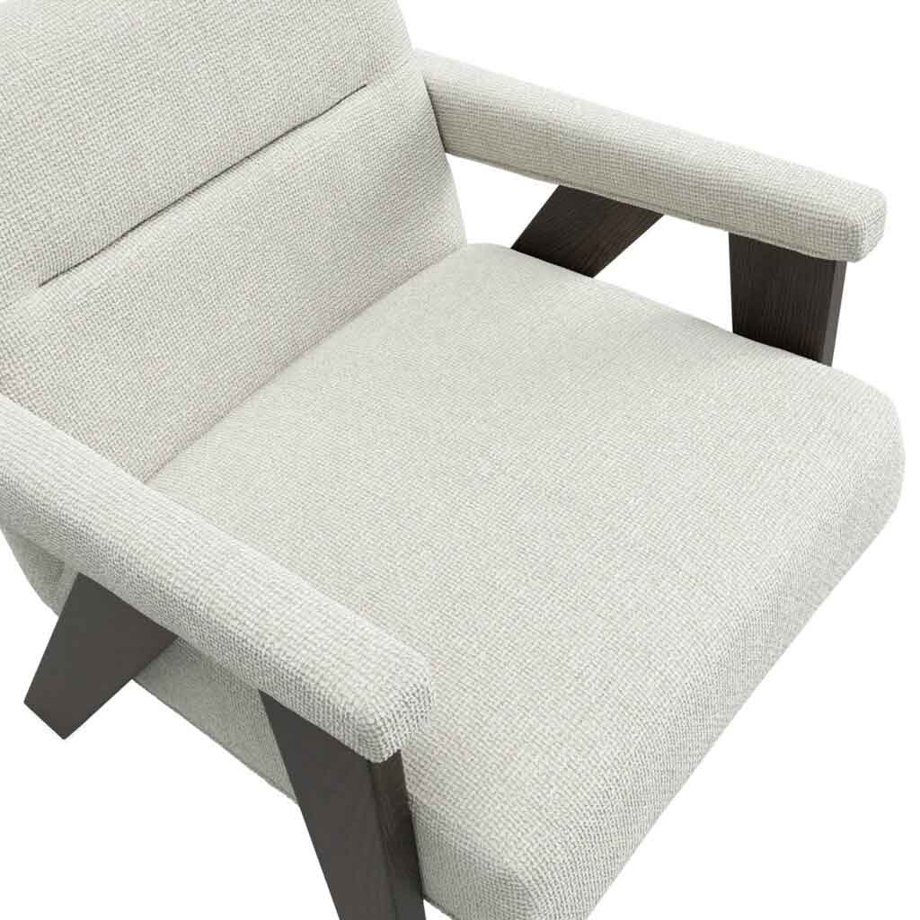 Velvet Tweed Armchair With Wood Frame - Abel