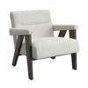 Velvet Tweed Armchair With Wood Frame - Abel