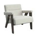 Velvet Tweed Armchair With Wood Frame - Abel