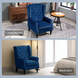 Velvet Wingback Occasional Chair 74cm Wide - Velmora
