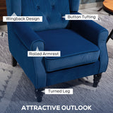 Velvet Wingback Occasional Chair 74cm Wide - Velmora