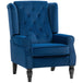 Velvet Wingback Occasional Chair 74cm Wide - Velmora