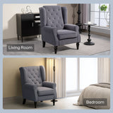 Velvet Wingback Occasional Chair 74cm Wide - Velmora