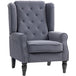 Velvet Wingback Occasional Chair 74cm Wide - Velmora