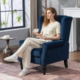 Velvet Wingback Occasional Chair 74cm Wide - Velmora