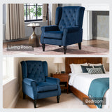 Velvet Wingback Occasional Chair 74cm Wide - Velmora